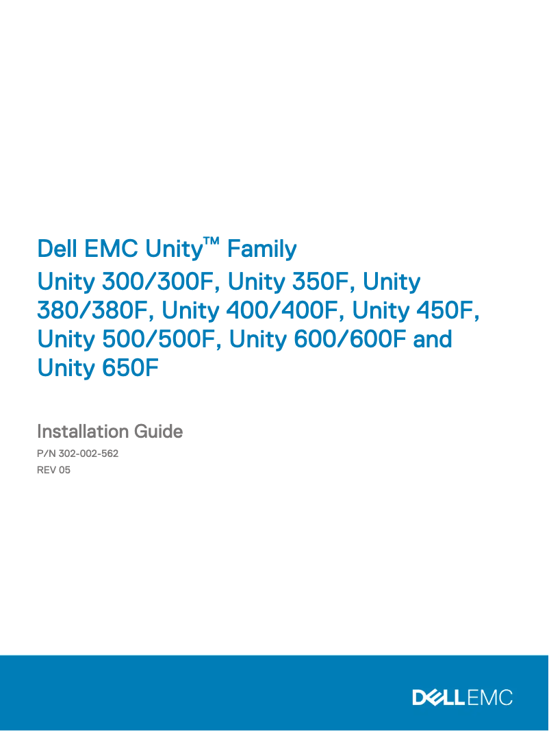 Page 1 de la notice Manuel utilisateur Dell Unity XT 380F