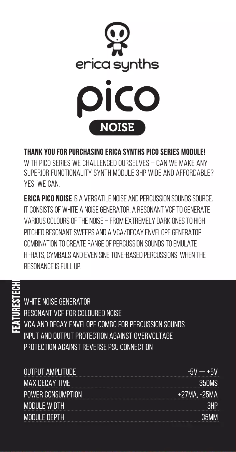 Image de la première page du manuel de l'appareil Pico Noise
