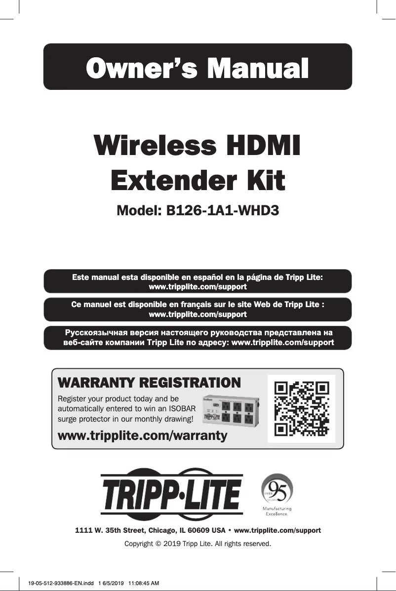 Page n°1 - Manuel utilisateur Tripp Lite B126-1A1-WHD3