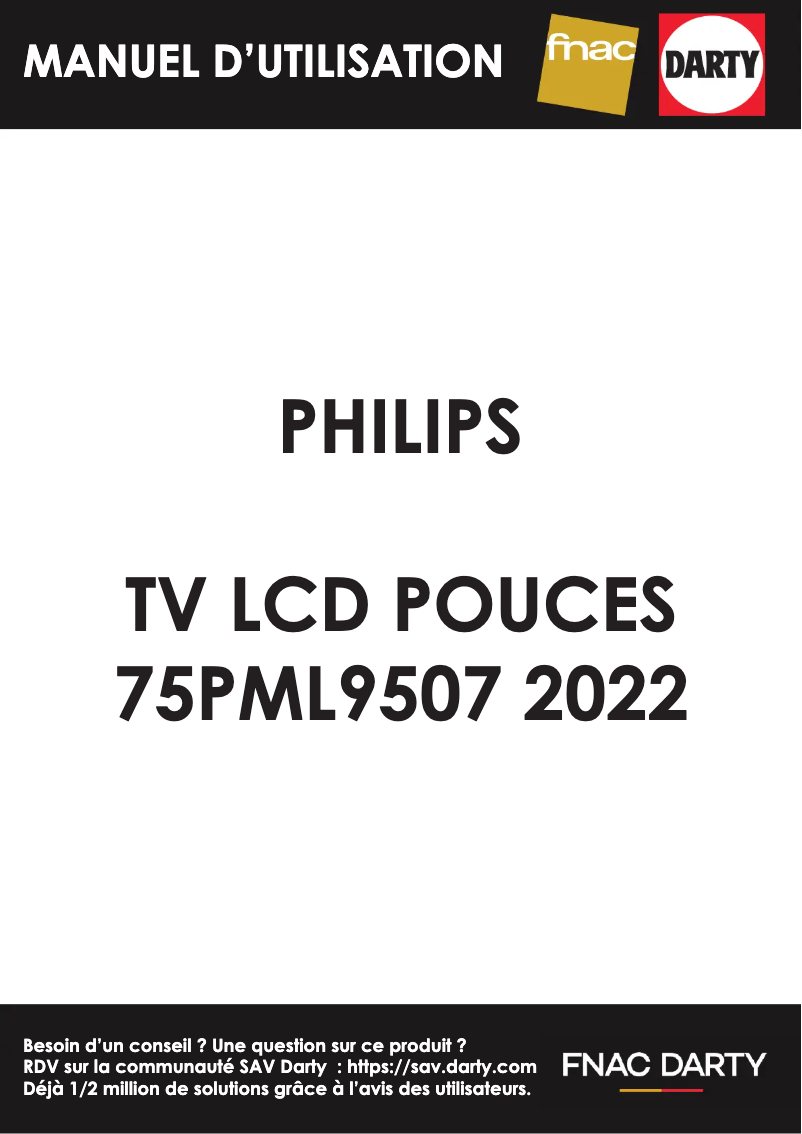 Page n°1 - Manuel utilisateur Philips 75PML9507