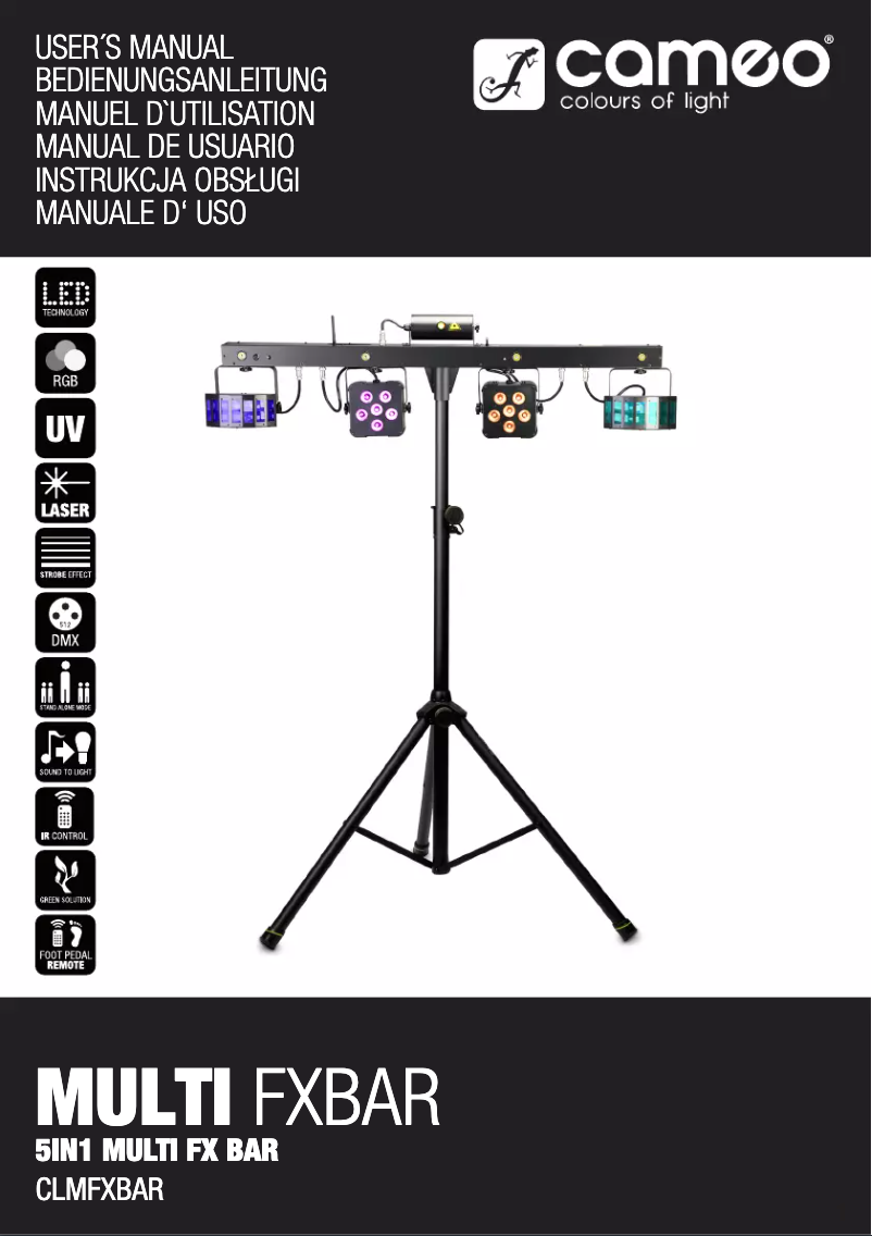 Page n°1 - Manuel utilisateur Cameo Multi FX BAR