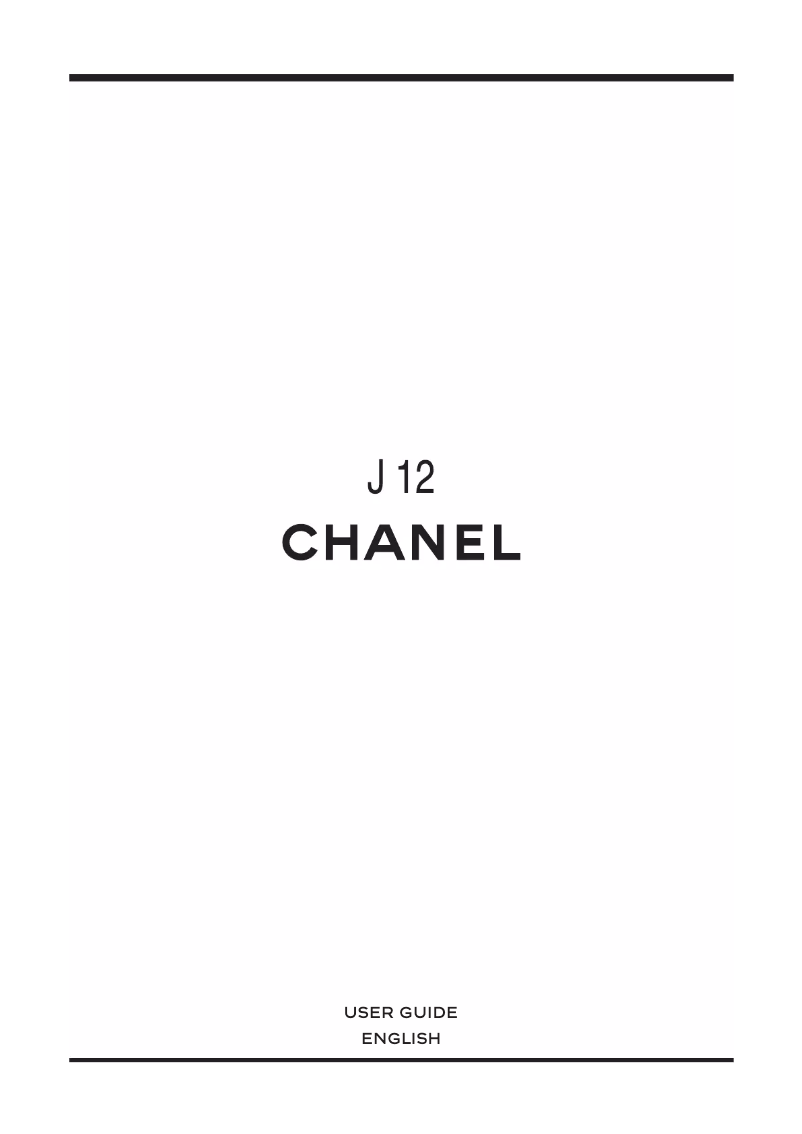 Page n°1 - Manuel utilisateur Chanel J12 Chronograph