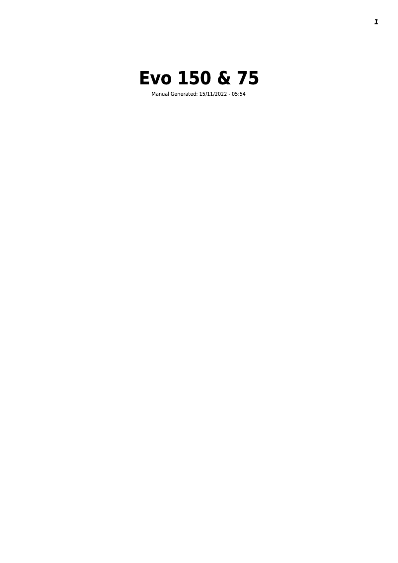 Image de la première page du manuel de l'appareil Evo 75