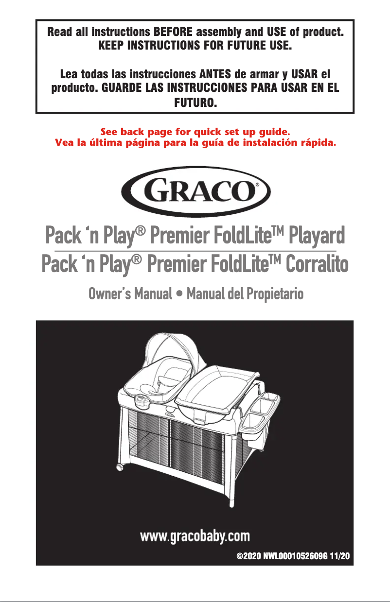 Page n°1 - Manuel utilisateur Graco Pack 'n Play FoldLite