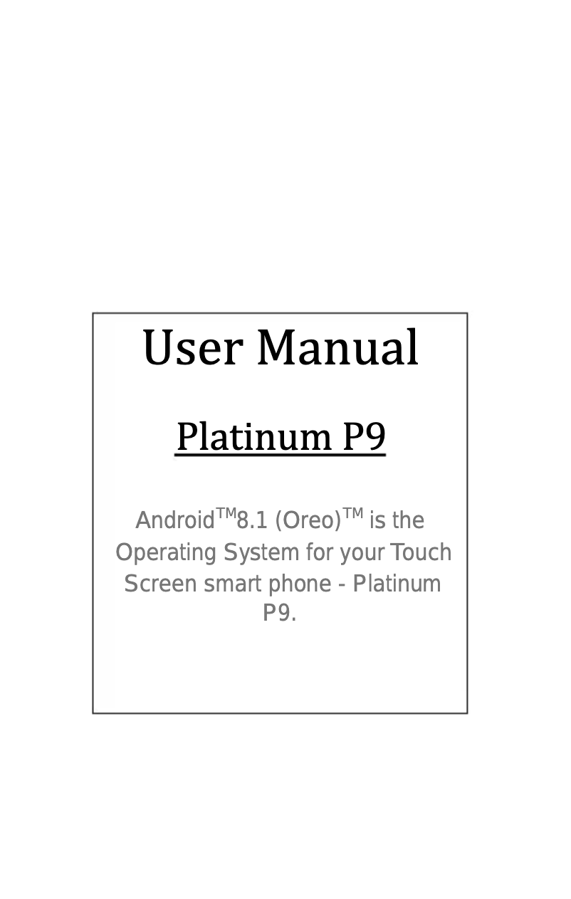 Page n°1 - Manuel utilisateur Karbonn Platinium P9
