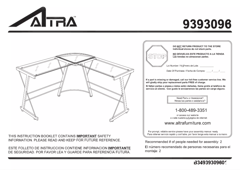Página 1 del manual Manual de usuario Altra 9393096