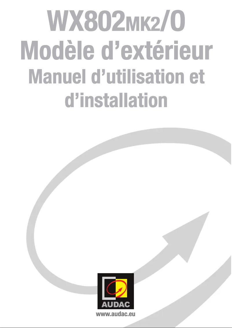 Page n°1 - Manuel utilisateur Audac WX802MK2/OB