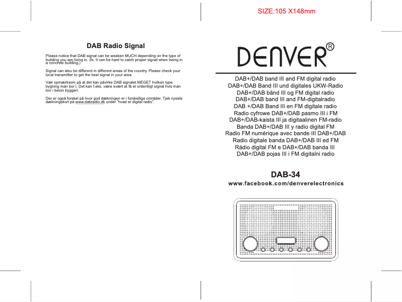 Imagen de la primera página del manual del dispositivo DAB-34