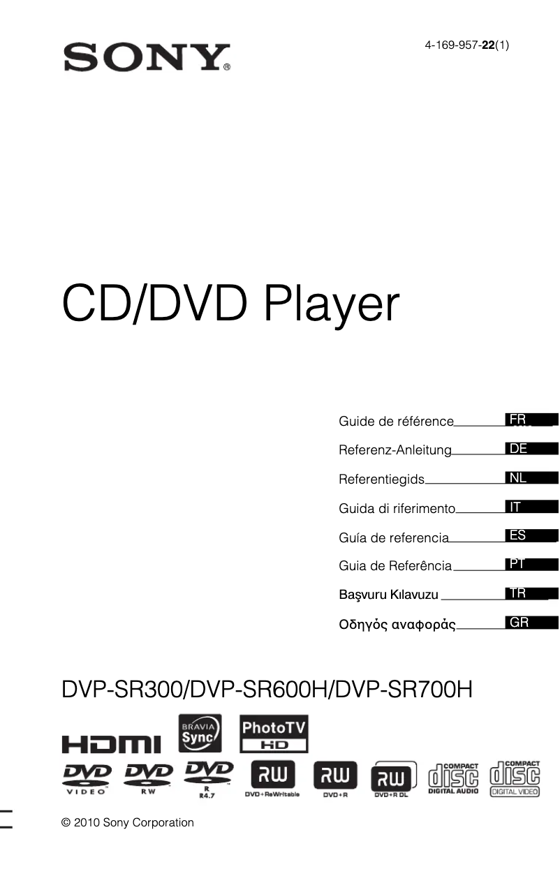 Page n°1 - Manuel utilisateur Sony DVP-SR700H