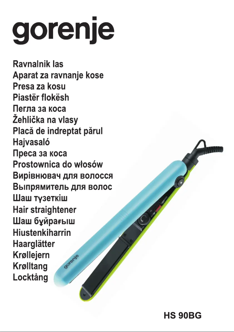 Page 1 de la notice Manuel utilisateur Gorenje HS90BG