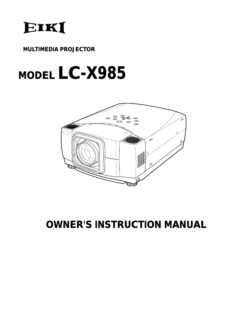 Page n°1 - Manuel utilisateur EIKI LC-X985