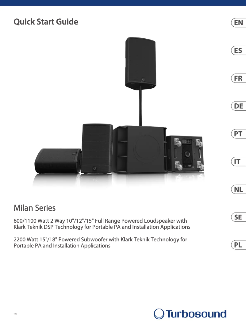 Page n°1 - Guide de démarrage rapide Turbosound Milan M15B