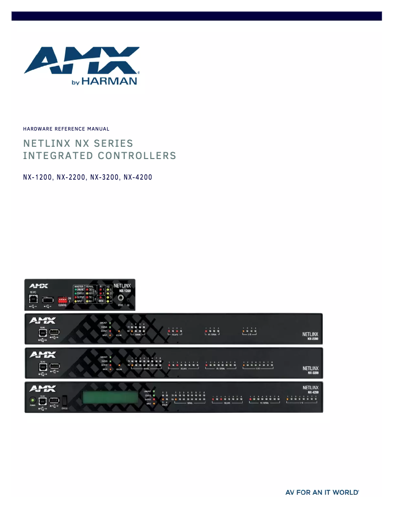 Page n°1 - Manuel utilisateur AMX NetLinx NX-2200