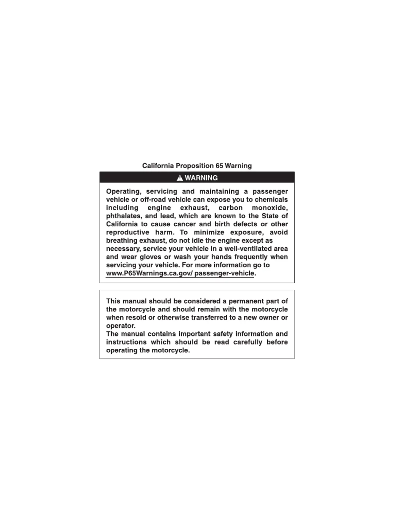 Page 1 de la notice Manuel utilisateur Suzuki RM85 (2019)