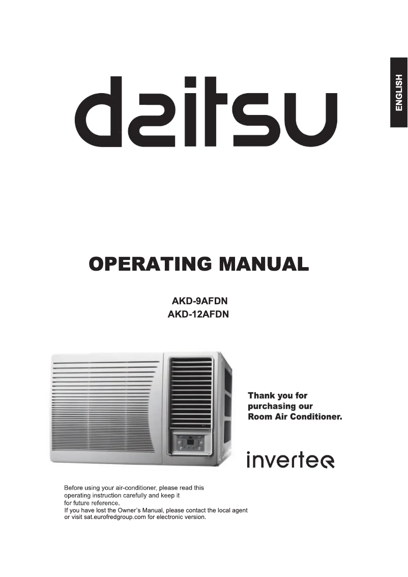 Page 1 de la notice Manuel utilisateur Daitsu AKD-9AFDN