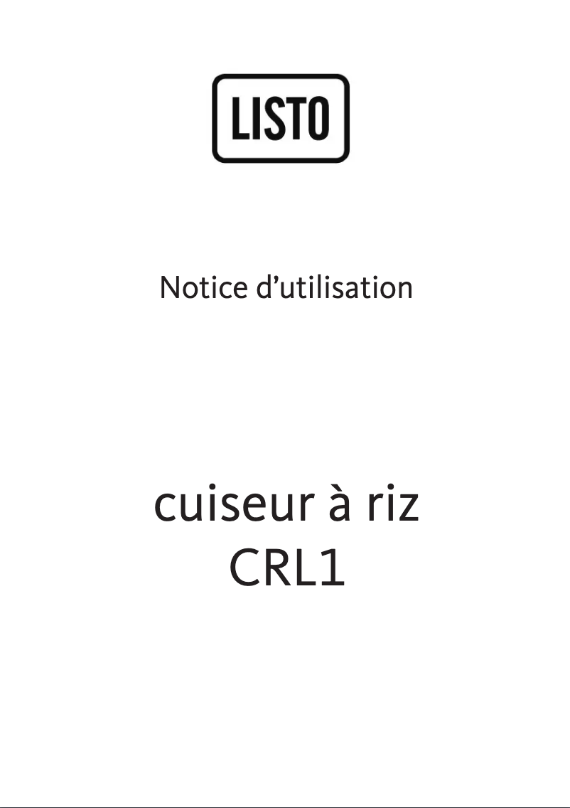 Page 1 de la notice Manuel utilisateur Listo CR L1