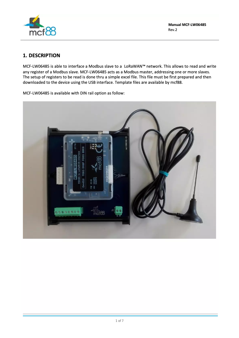 Página 1 del manual Manual de usuario MCF88 MCF-LW06485