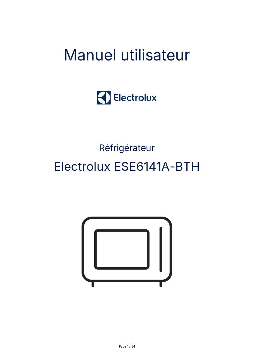 Page n°1 - Manuel utilisateur Electrolux ESE6141A-BTH