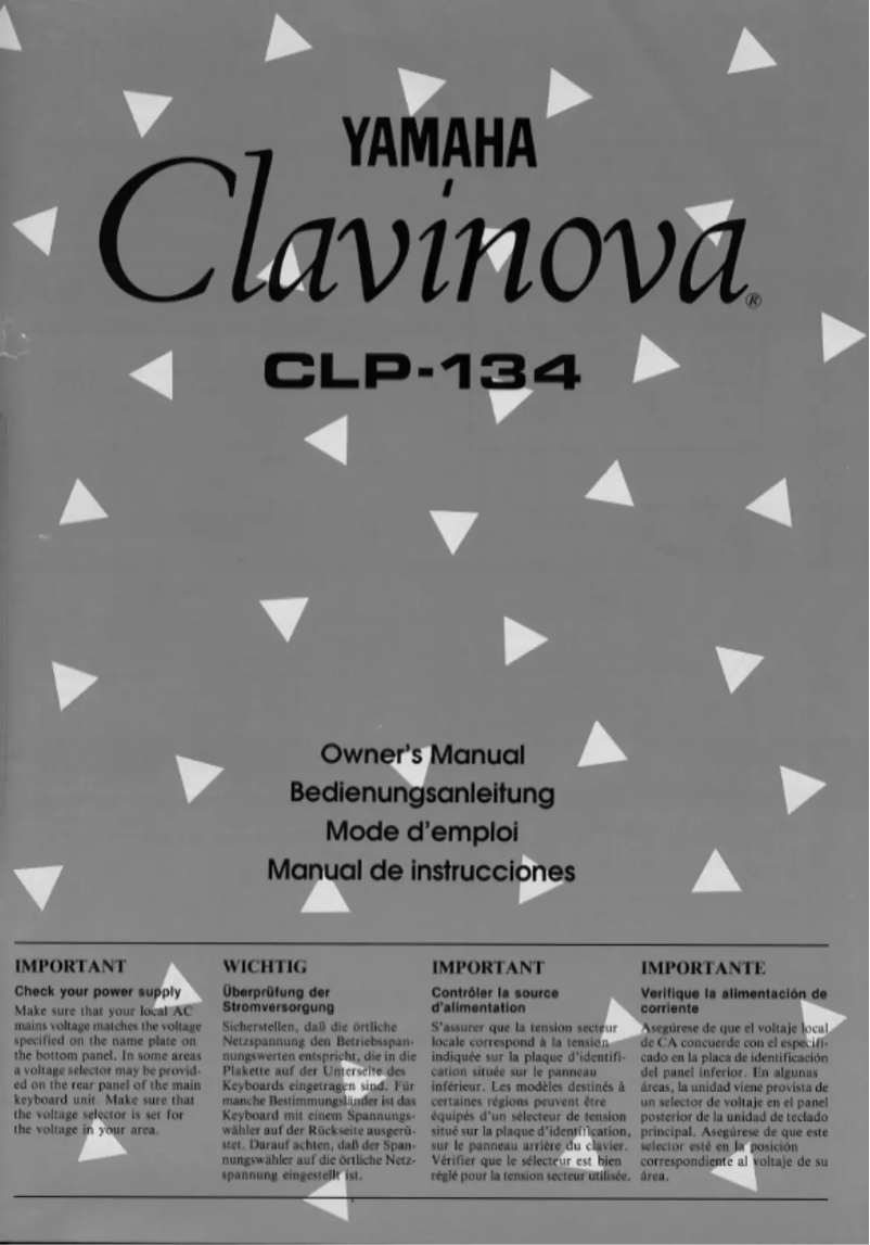 Page 1 de la notice Manuel utilisateur Yamaha Clavinova CLP-134