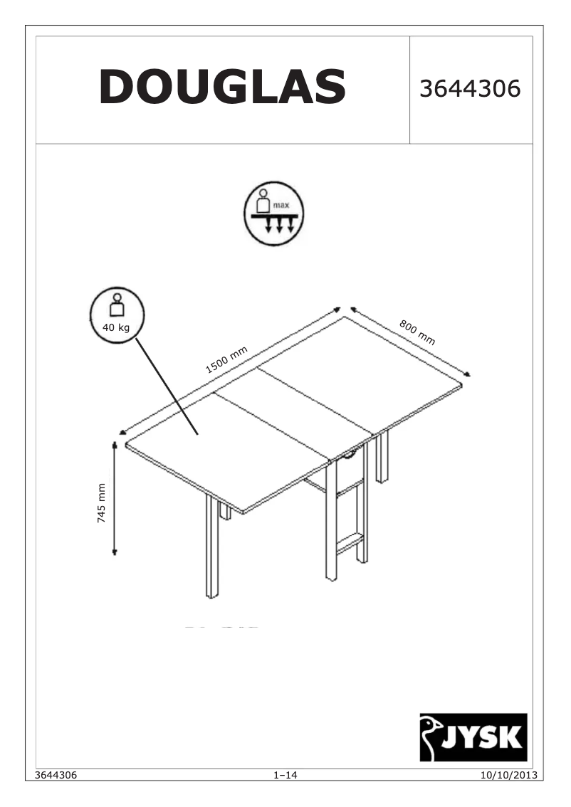 Page n°1 - Manuel utilisateur JYSK Douglas (80x35)