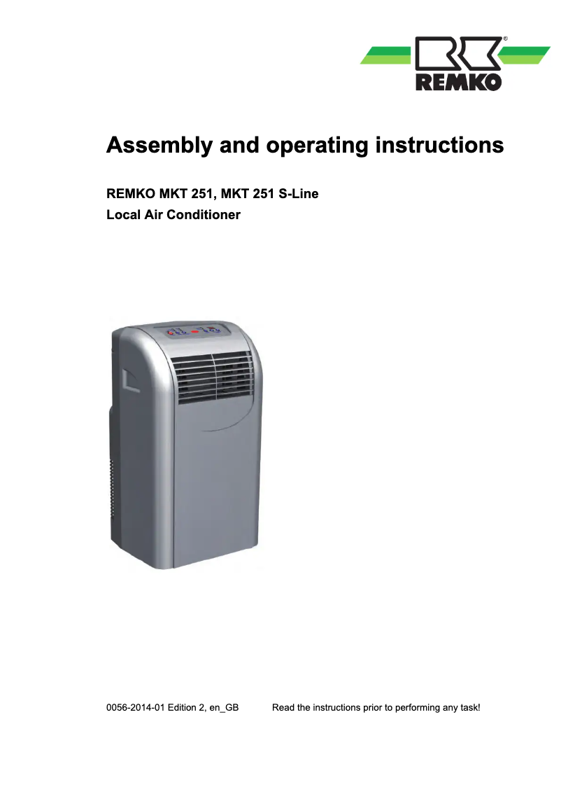 Página 1 del manual Manual de usuario Remko MKT 251 S-Line