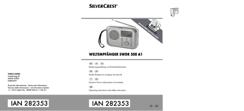 Page 1 de la notice Manuel utilisateur SilverCrest SWDR 500 A1