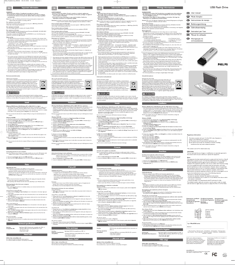 Página 1 del manual Manual de instrucciones Philips FM51FD00B