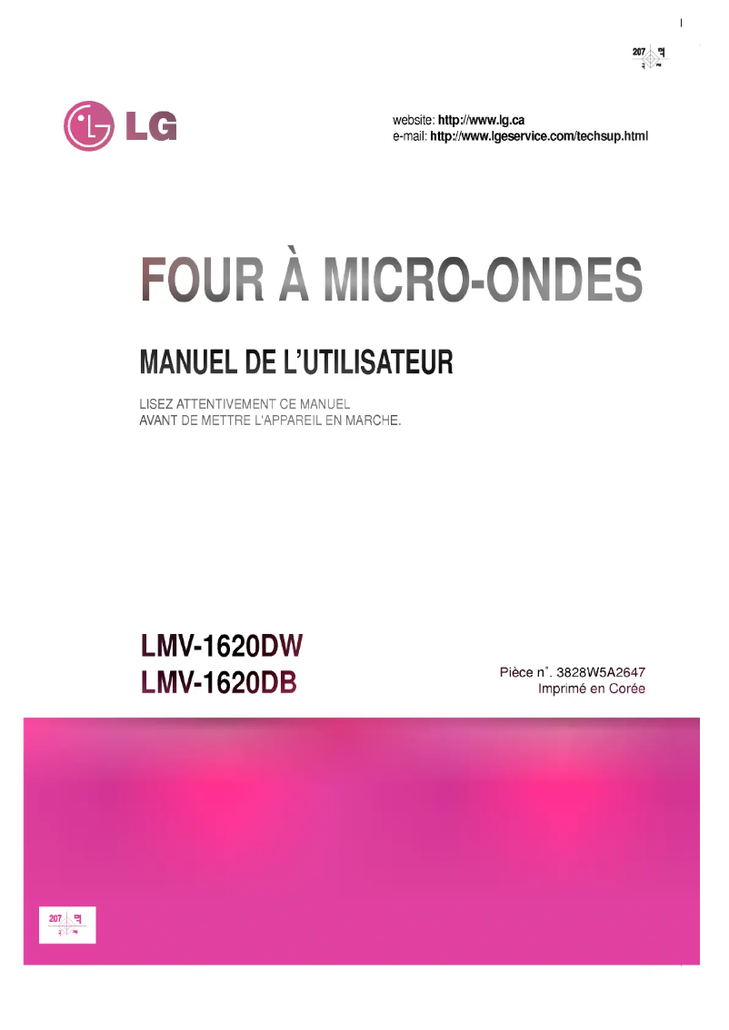 Página 1 del manual Manual de usuario LG LMV-1620DB