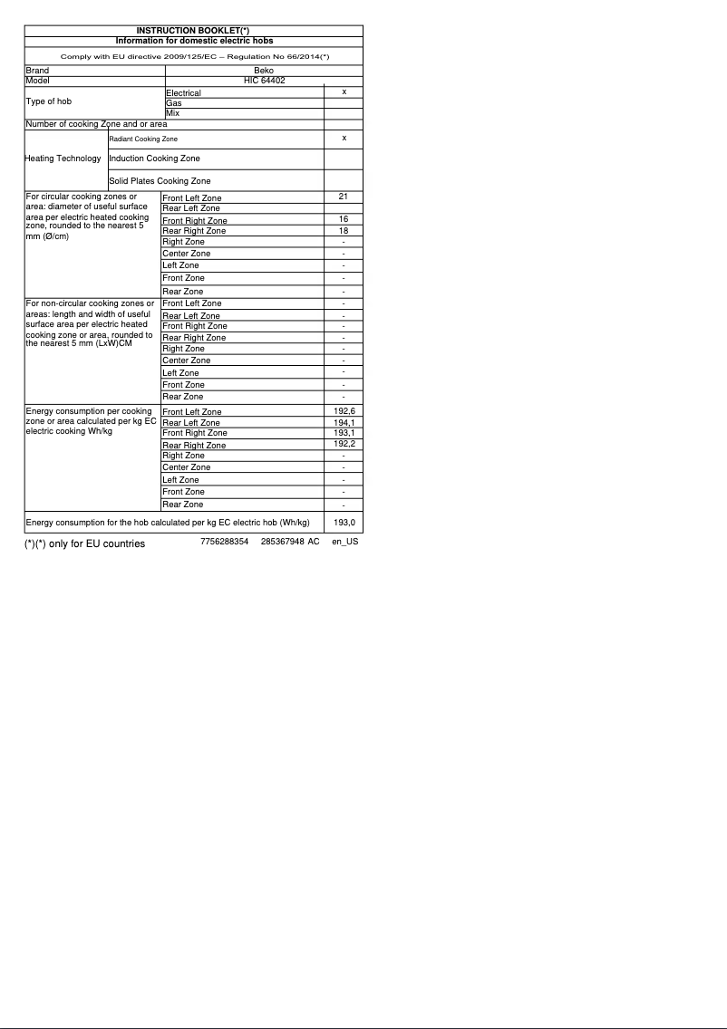 Image de la première page du manuel de l'appareil HIC 64402