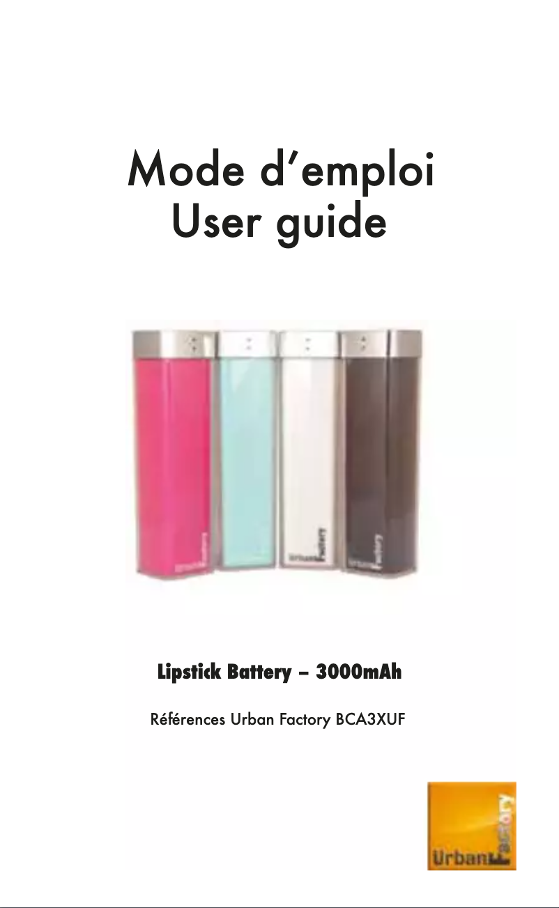 Page n°1 - Manuel utilisateur Urban Factory BCA36UF