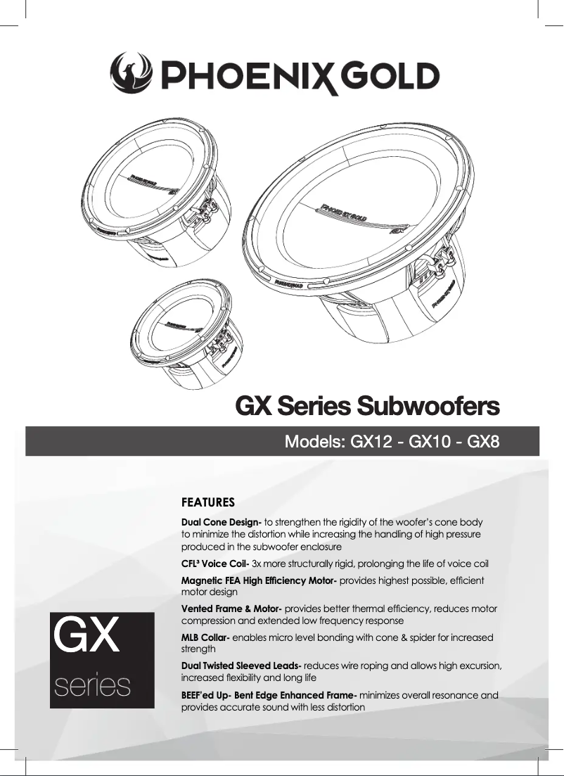 Page n°1 - Manuel utilisateur Phoenix Gold GX12