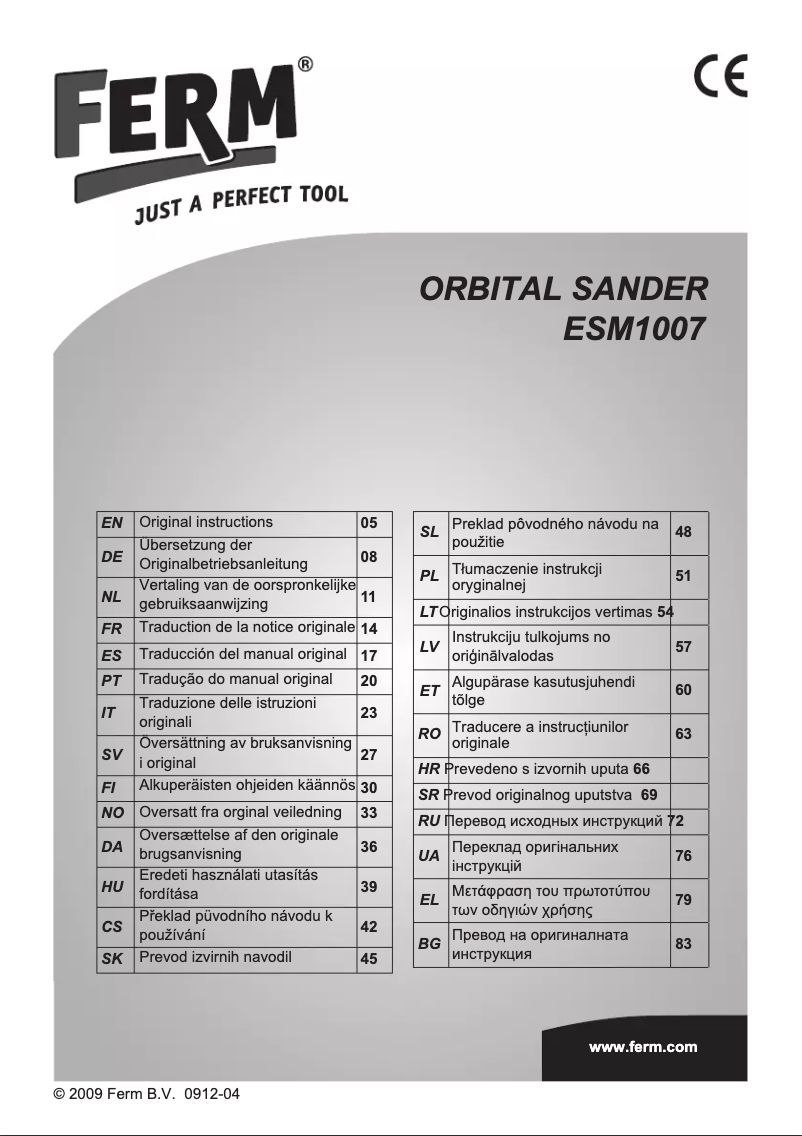 Page n°1 - Manuel utilisateur Ferm ESM1007