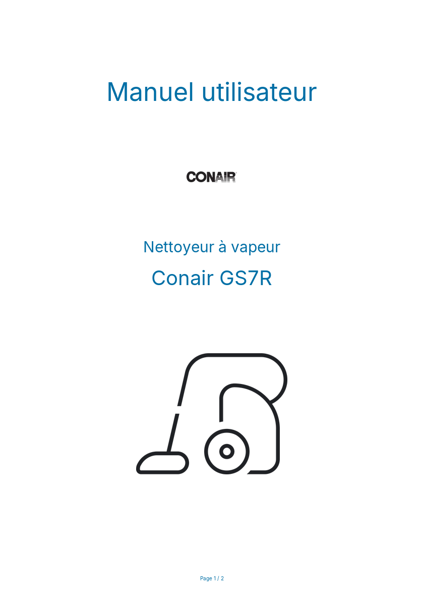Image de la première page du manuel de l'appareil GS7R