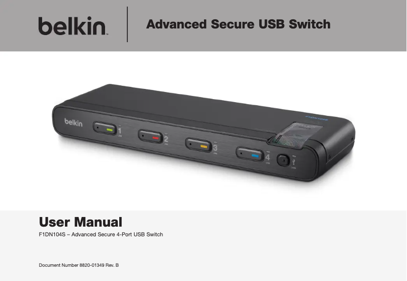 Page 1 de la notice Manuel utilisateur Belkin F1DN104S