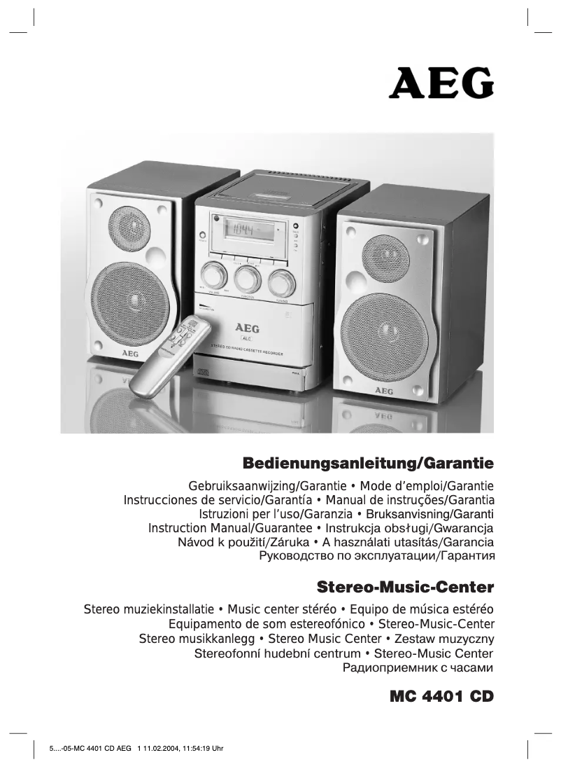 Image de la première page du manuel de l'appareil MC 4401 CD