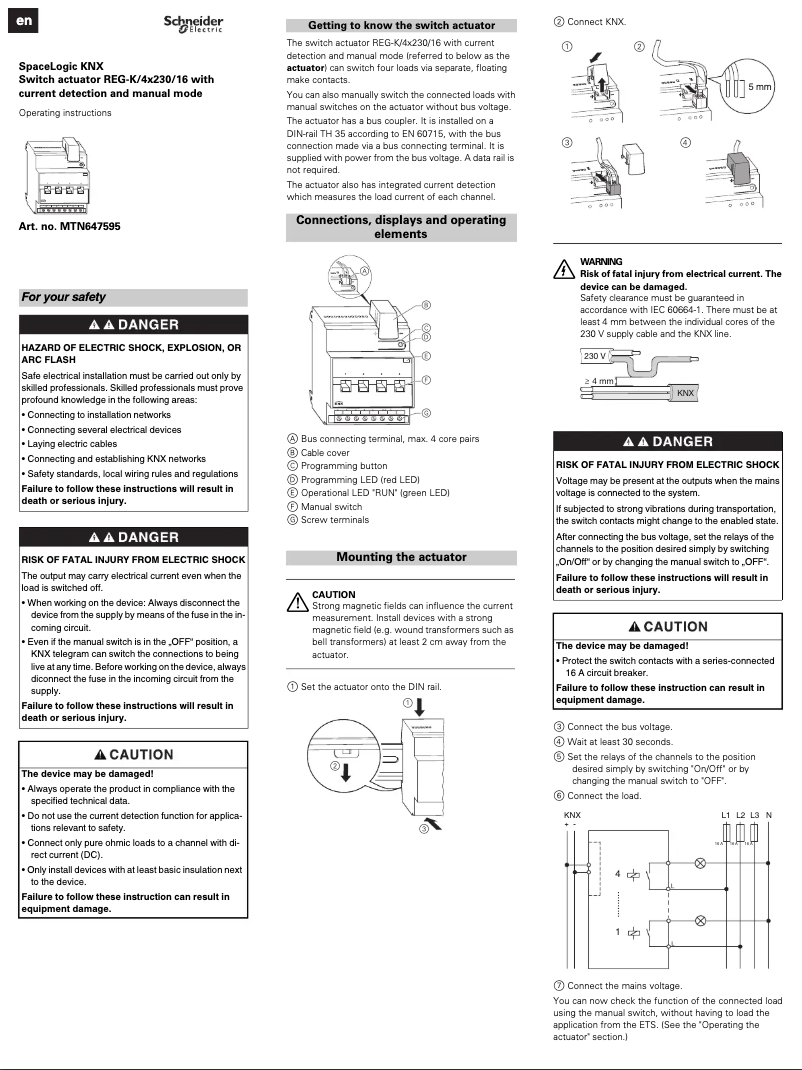 Page 1 de la notice Manuel utilisateur Schneider MTN647595