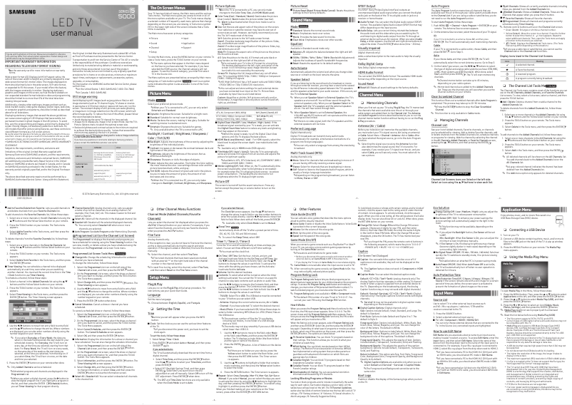 Image de la première page du manuel de l'appareil UN43J5000BF