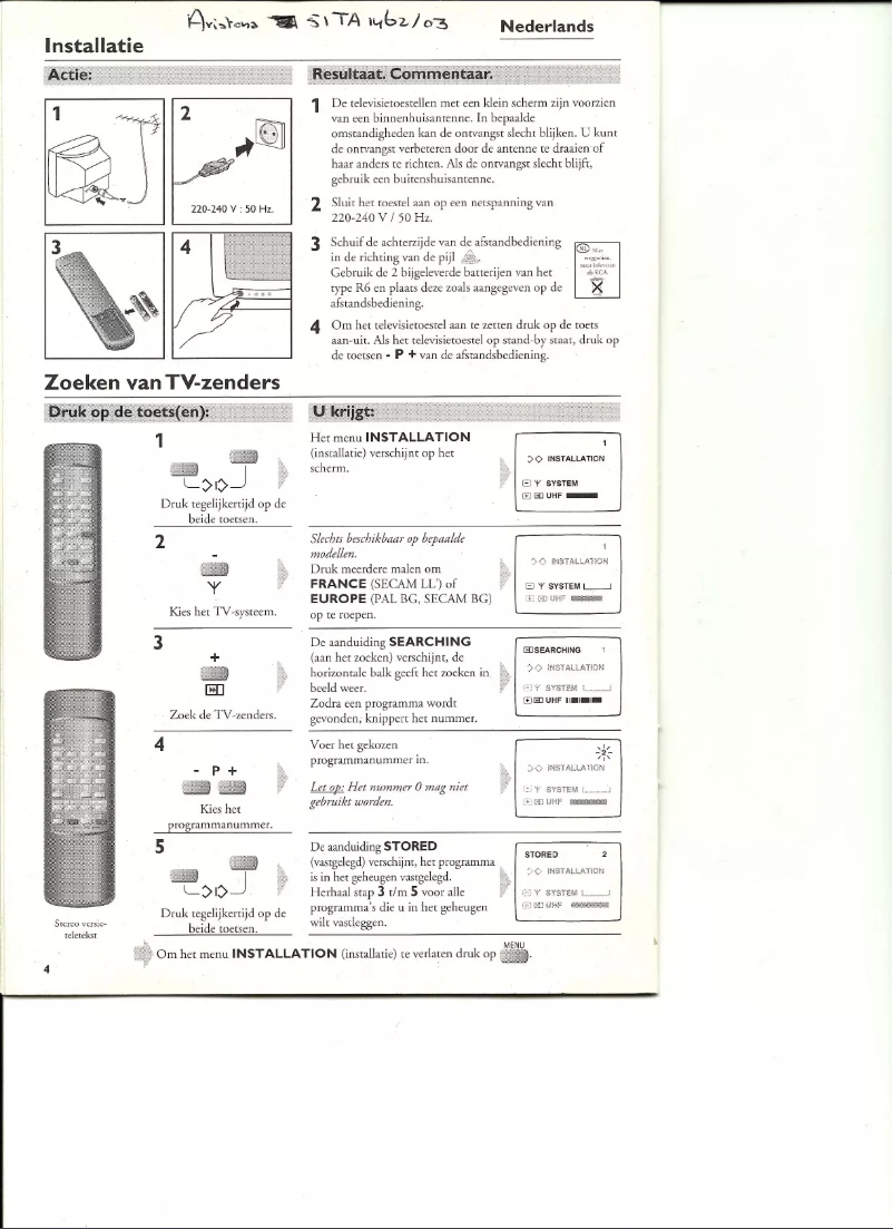 Page n°1 - Manuel utilisateur Aristona 51TA1462