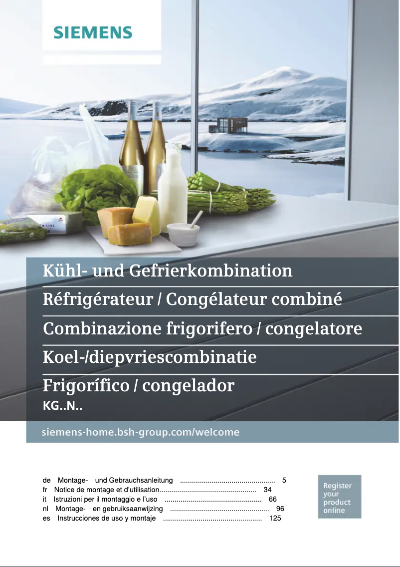 Image de la première page du manuel de l'appareil KG56NHX3P