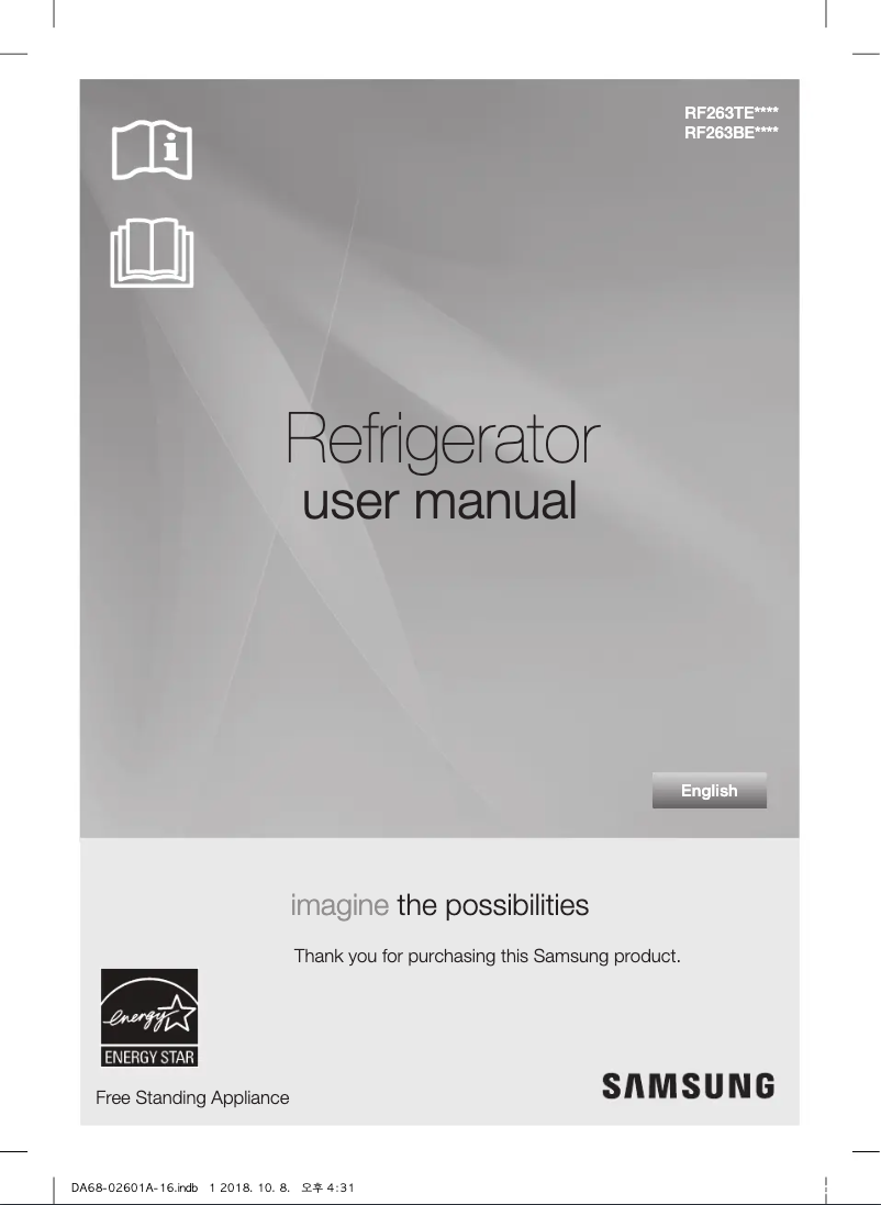 Image de la première page du manuel de l'appareil RF263BEAEWW
