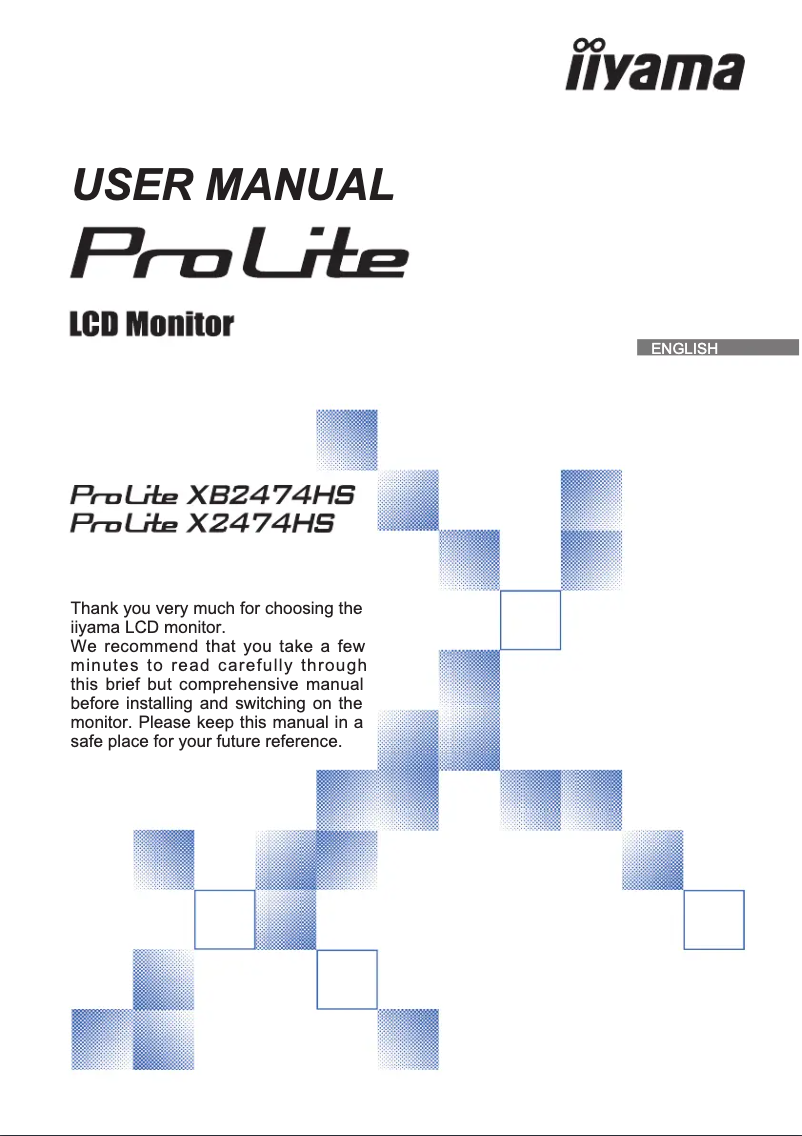 Page 1 de la notice Manuel utilisateur Iiyama ProLite XB2474HS-B2