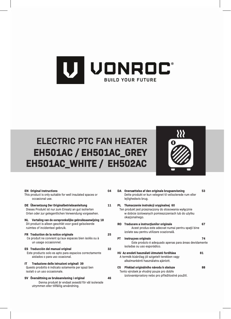 Page n°1 - Manuel utilisateur Vonroc EH502AC