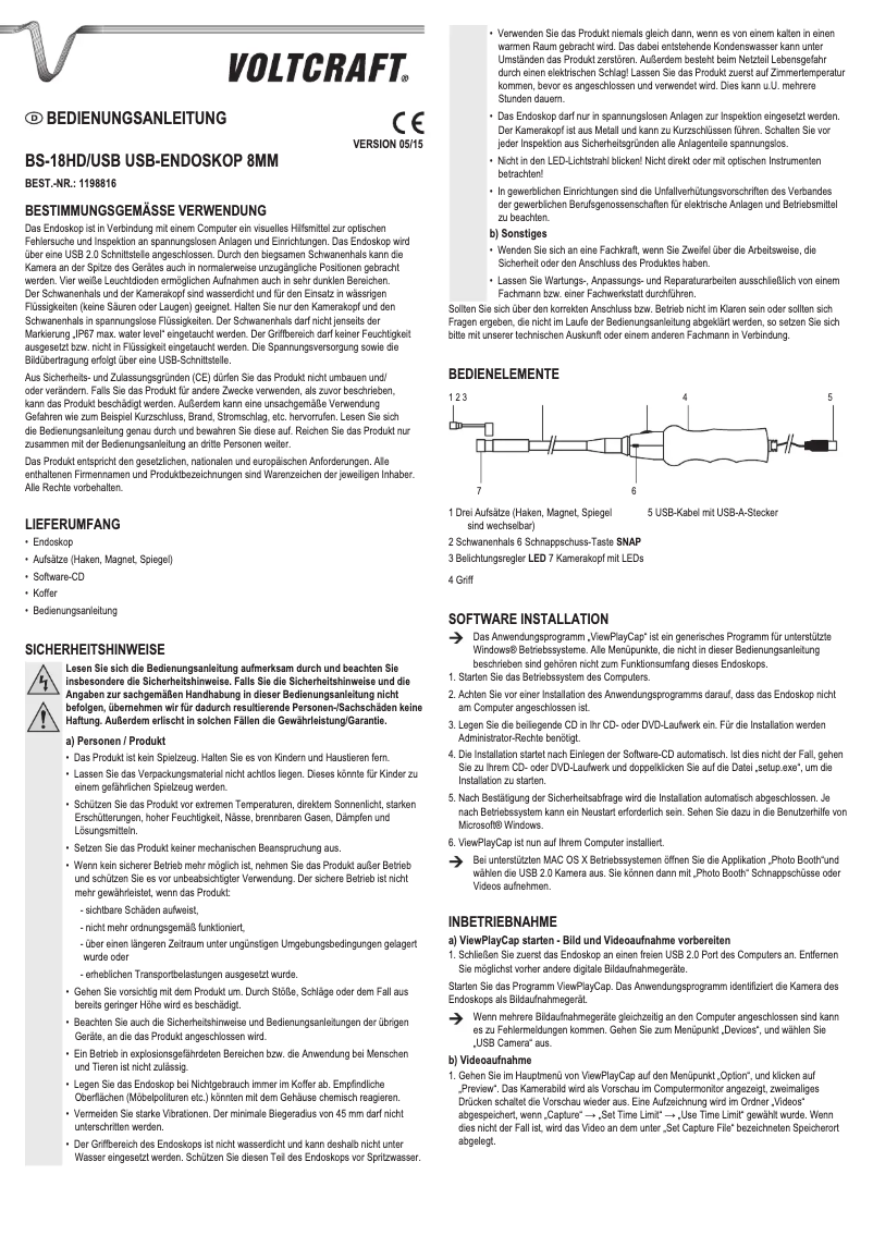 Image de la première page du manuel de l'appareil BS-18HD/USB