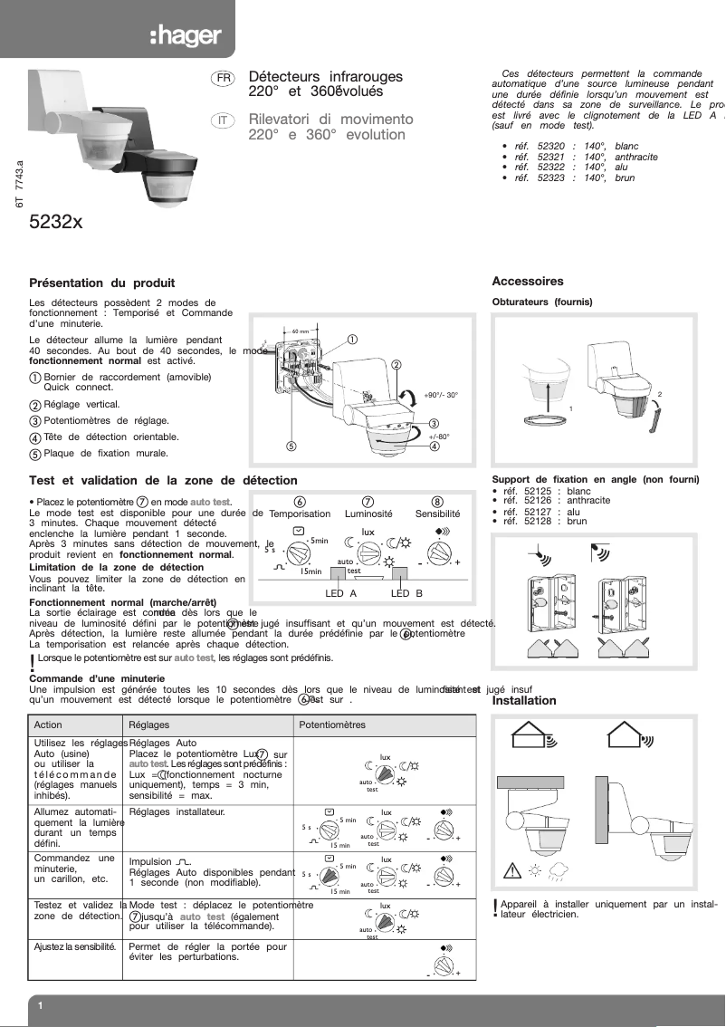 Image de la première page du manuel de l'appareil 52320