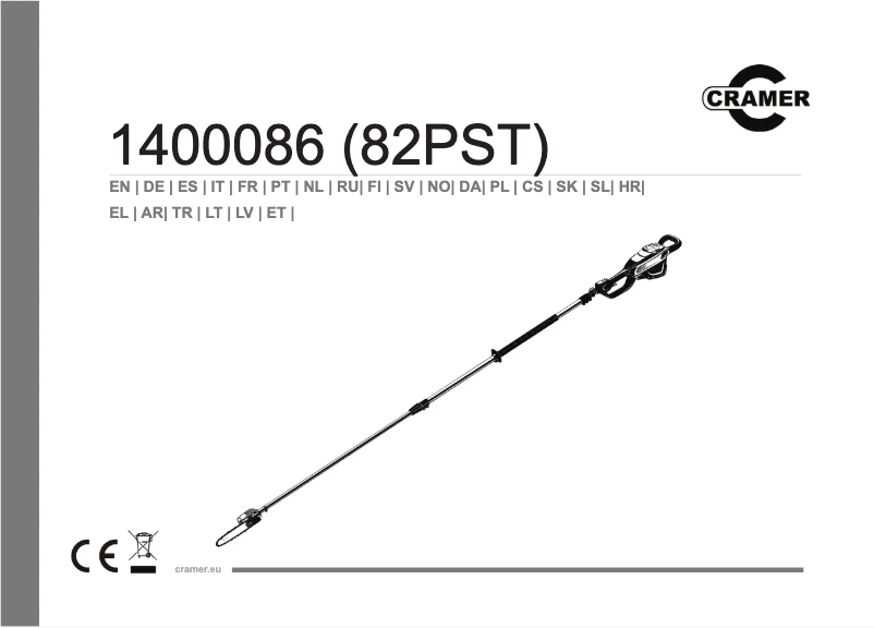 Page 1 de la notice Manuel utilisateur Cramer 82PST