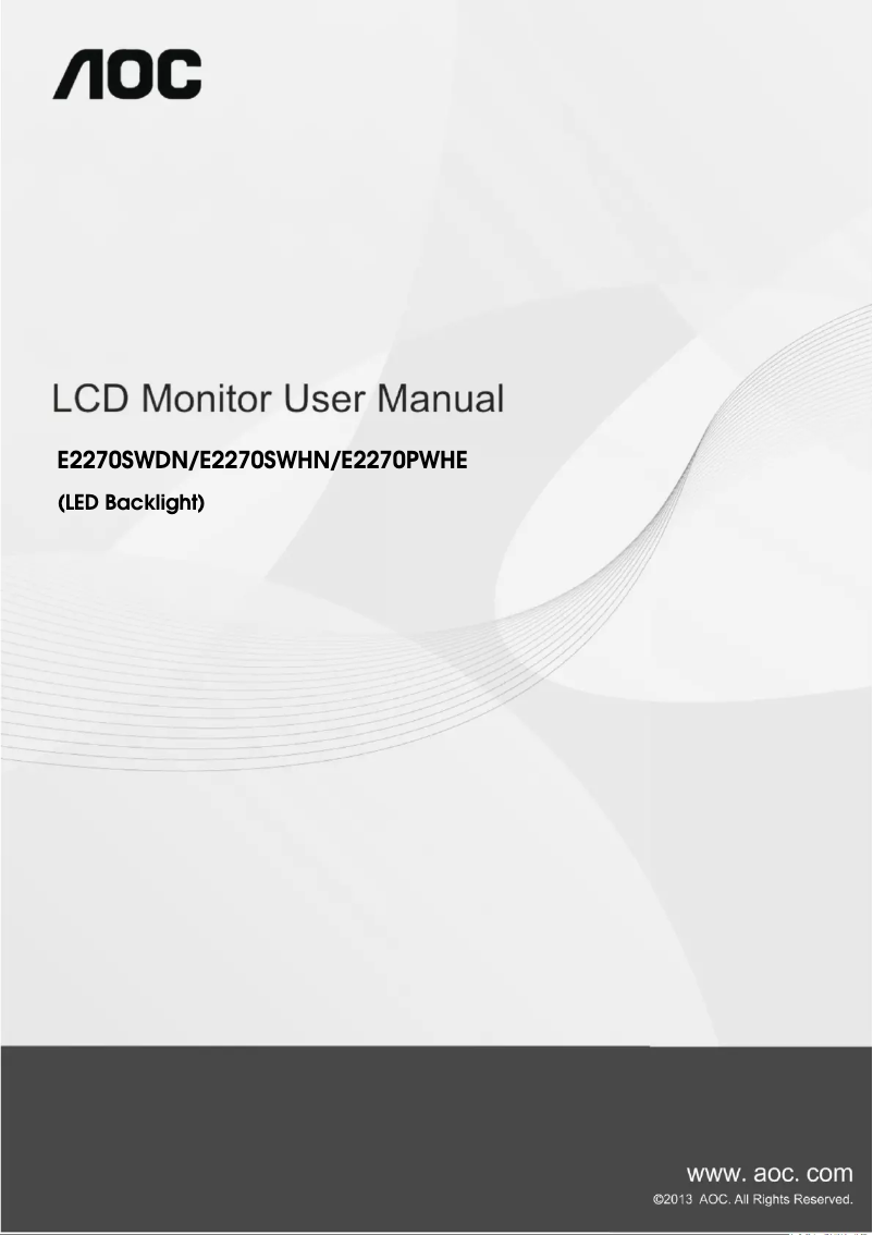Page n°1 - Manuel utilisateur AOC E2270SWHN