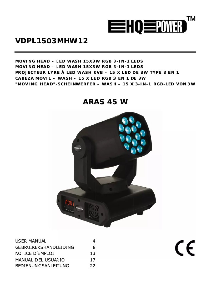 Image de la première page du manuel de l'appareil Aras 45W