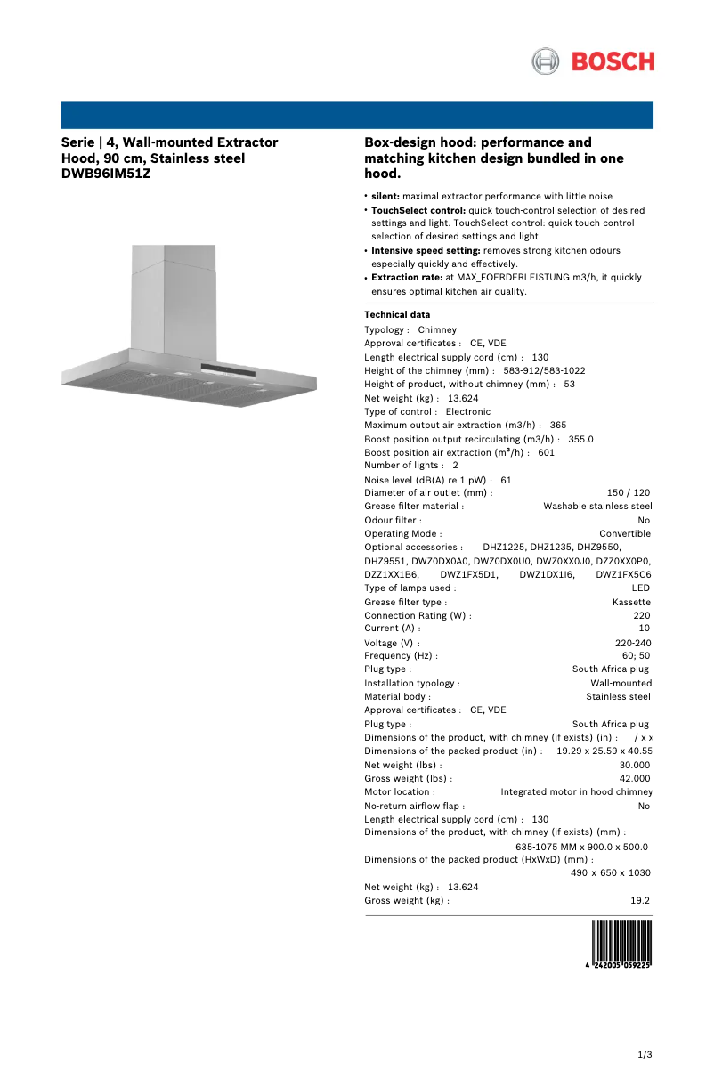 Image de la première page du manuel de l'appareil DWB96IM51Z