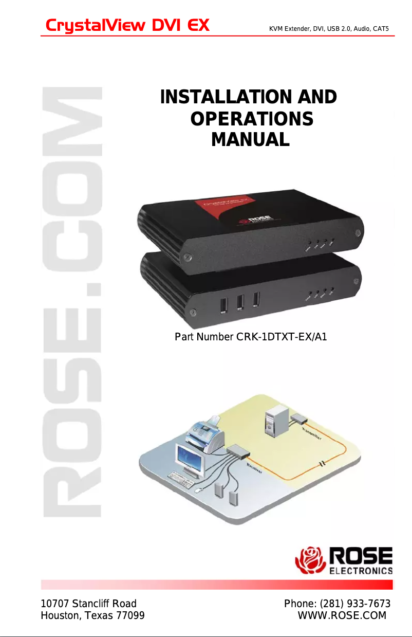 Page 1 de la notice Manuel utilisateur Rose CRK-1DTXT-EX/A1