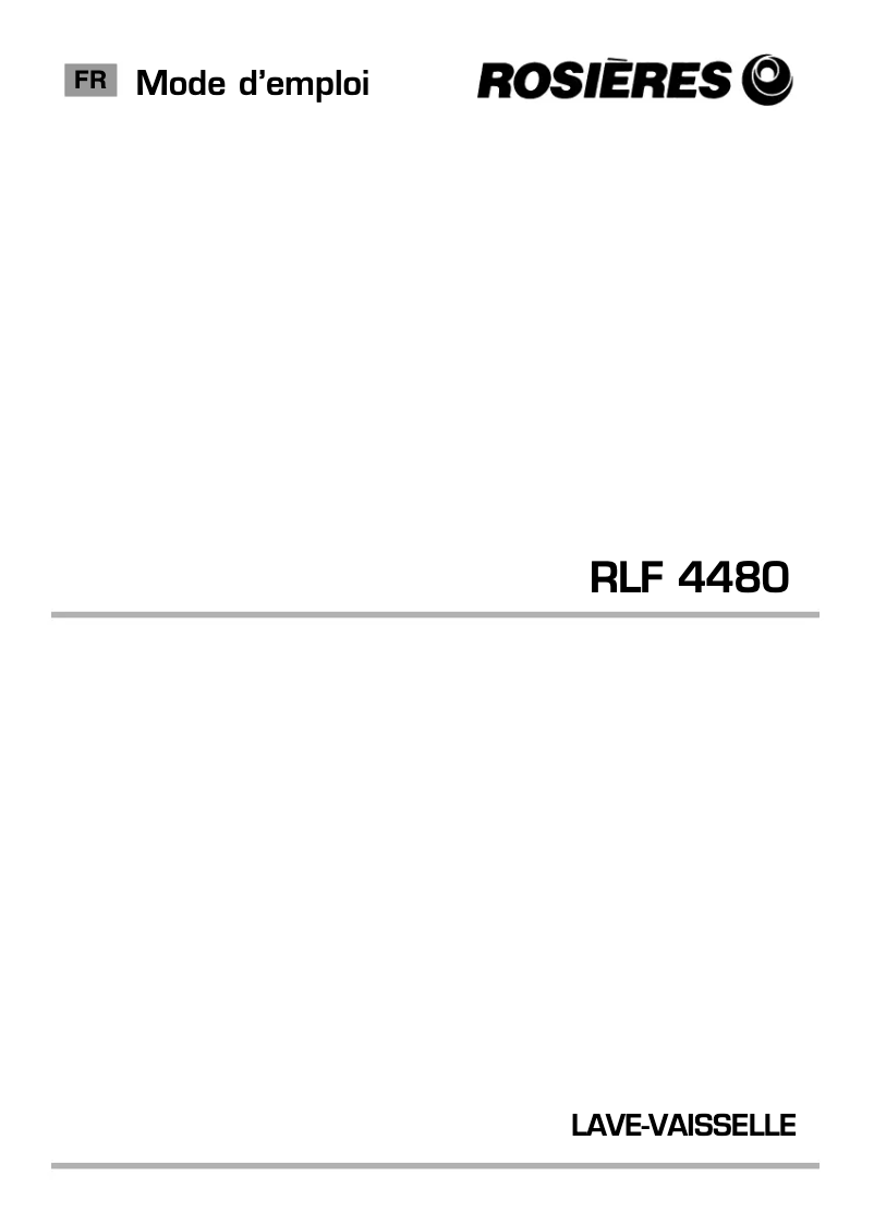 Page n°1 - Manuel utilisateur Rosieres RLF 4480